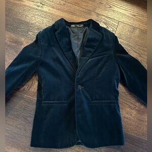 Zara boys green Velvet Blazer